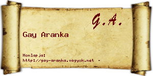 Gay Aranka névjegykártya